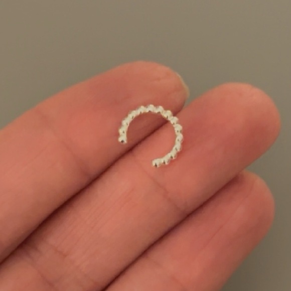 Sterling Silver Beaded Ear Cuff - Picture 5 of 10